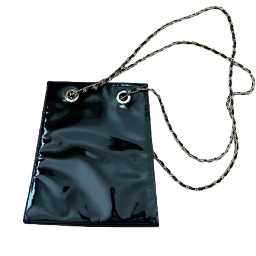 Vintage Zenith Black Patent Leather Shoulder Bag
